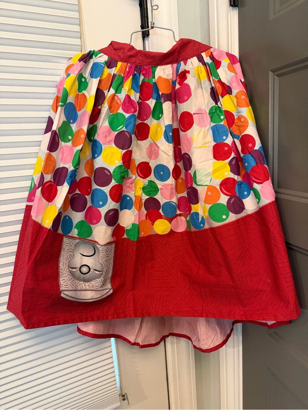 Unique Vintage woman’s Red green blue  yellow Polka skirt costume clown XL